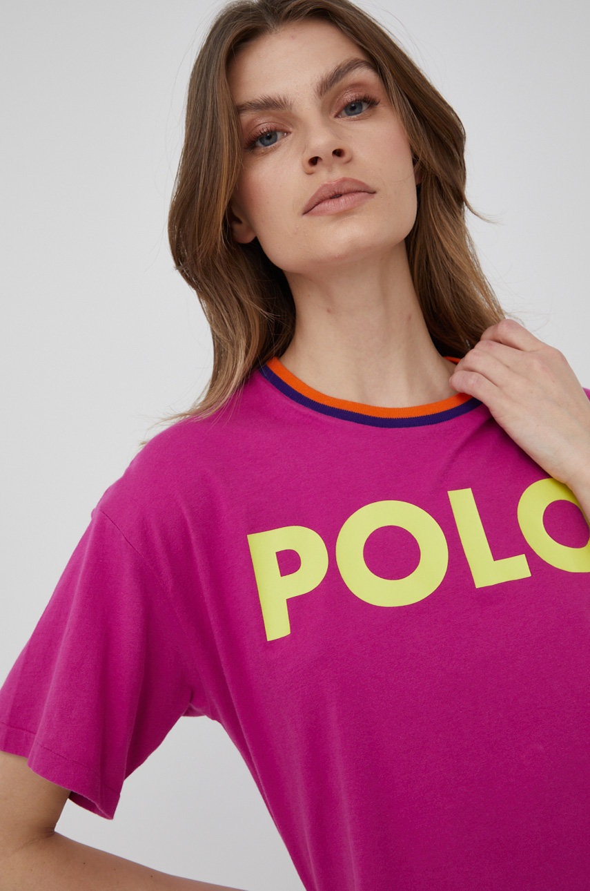 

Памучна тениска Polo Ralph Lauren в розово, Розов