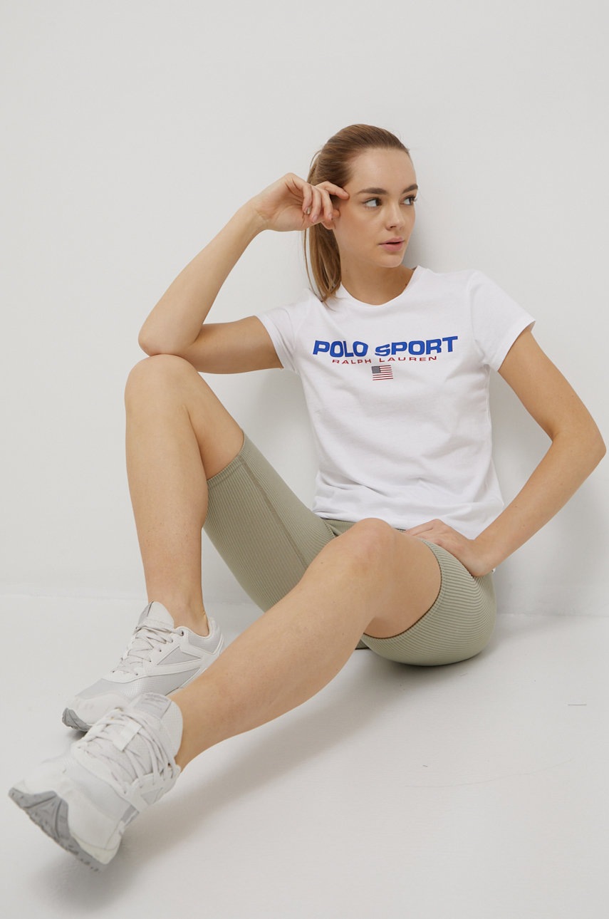 

Памучна тениска Polo Ralph Lauren в бяло, Бял