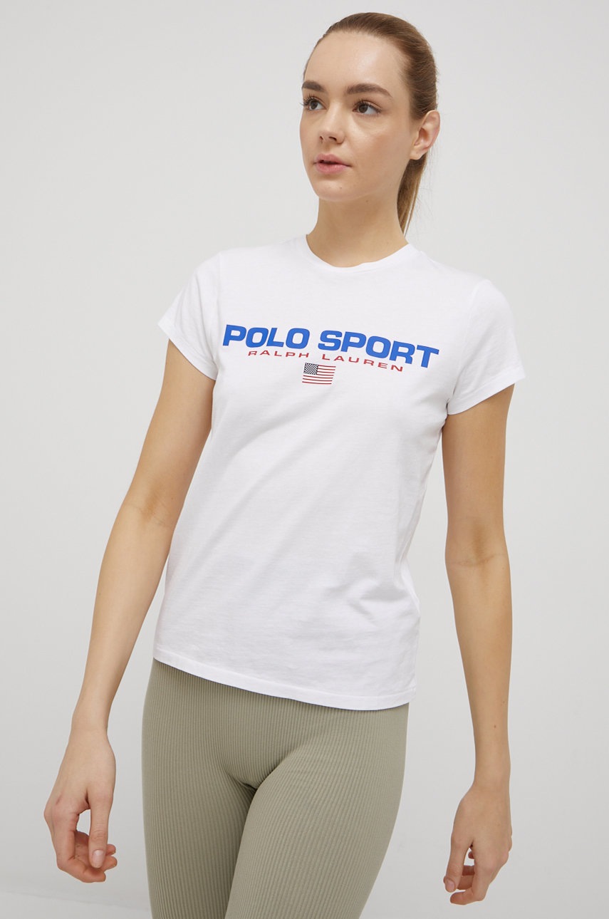 

Бавовняна футболка Polo Ralph Lauren колір білий