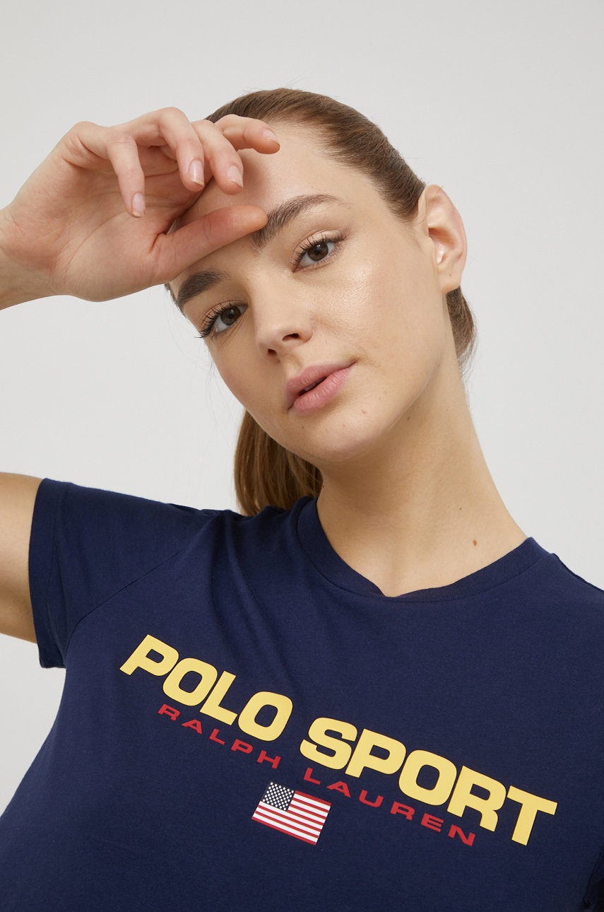 

Хлопковая футболка Polo Ralph Lauren цвет синий