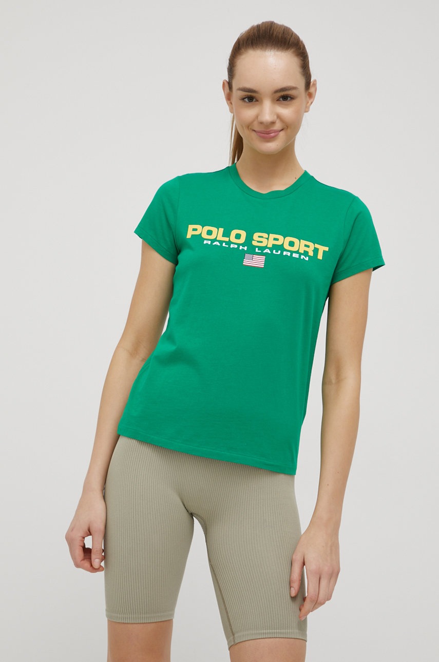 

Памучна тениска Polo Ralph Lauren в зелено, Зелен