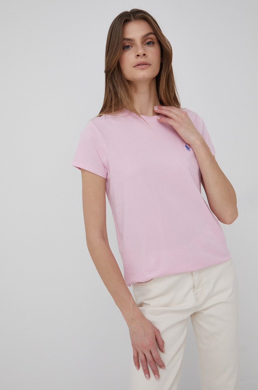 

Бавовняна футболка Polo Ralph Lauren колір рожевий