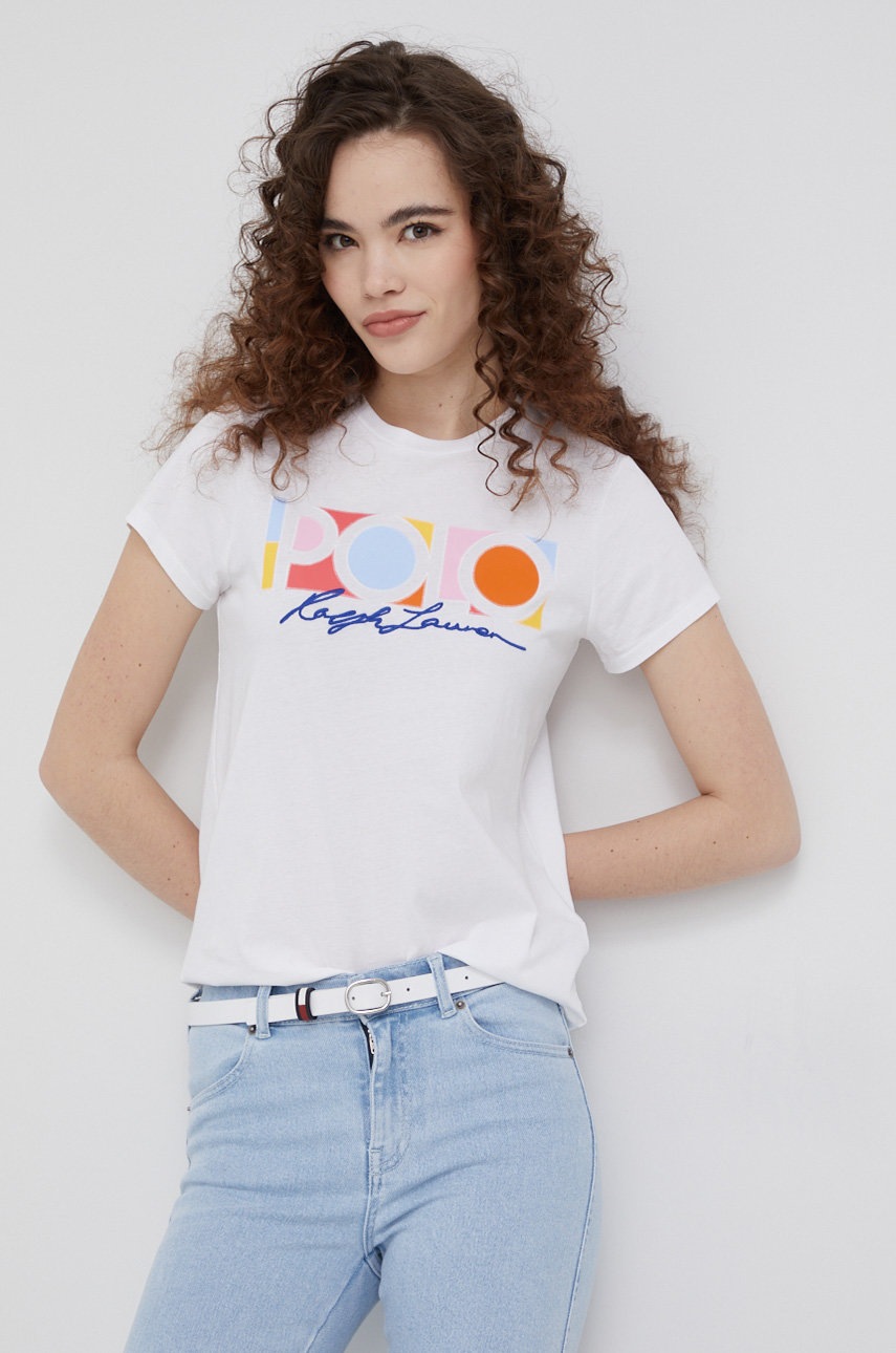

Памучна тениска Polo Ralph Lauren в бяло, Бял
