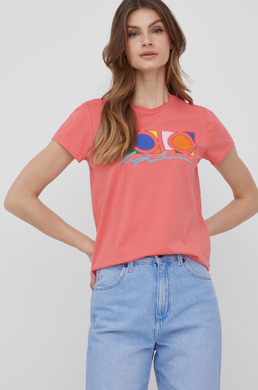 

Памучна тениска Polo Ralph Lauren в червено, Червен
