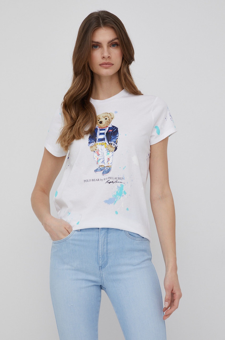 

Памучна тениска Polo Ralph Lauren в бяло, Бял