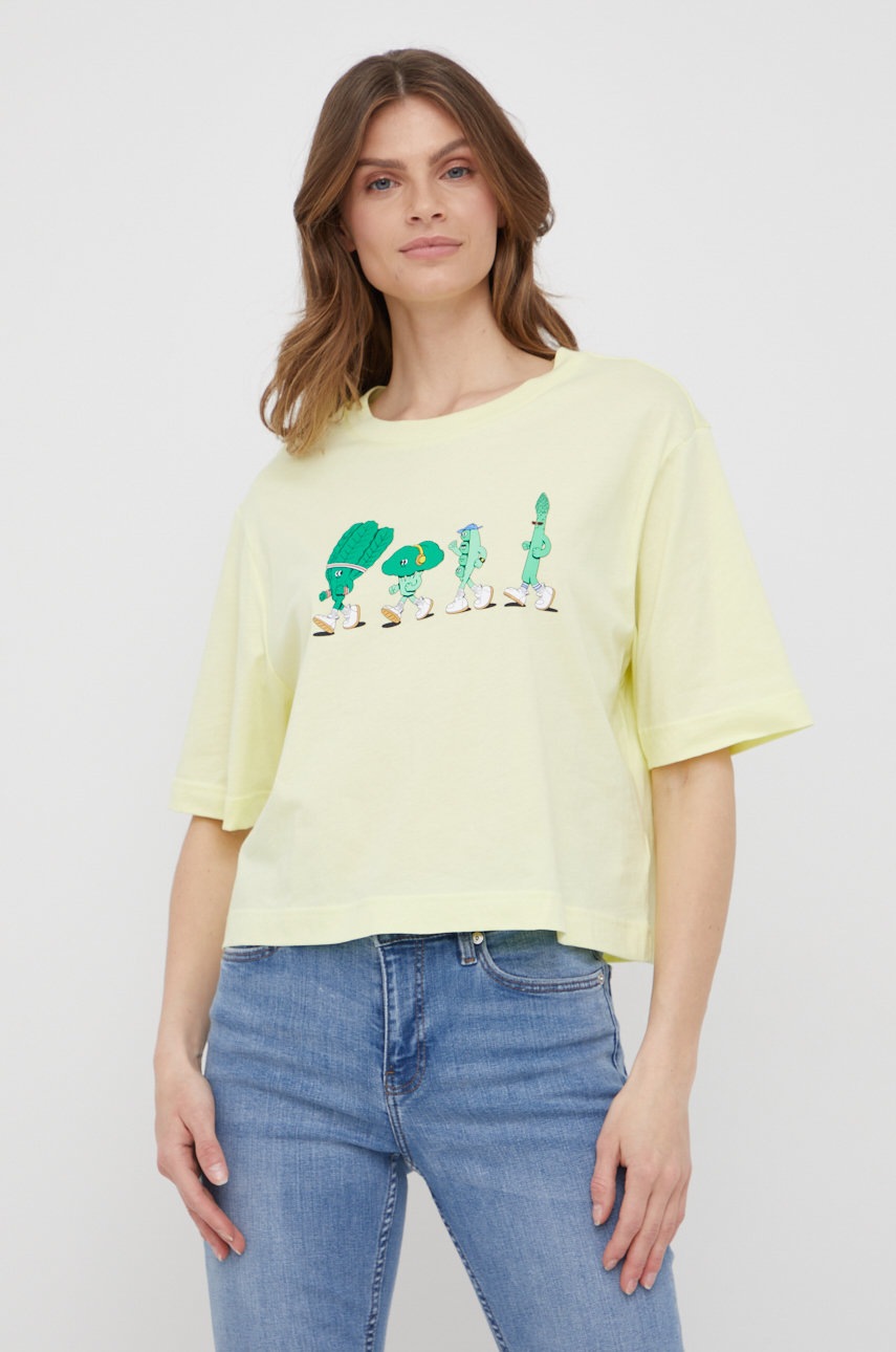 

Памучна тениска GAP в жълто, Жълт