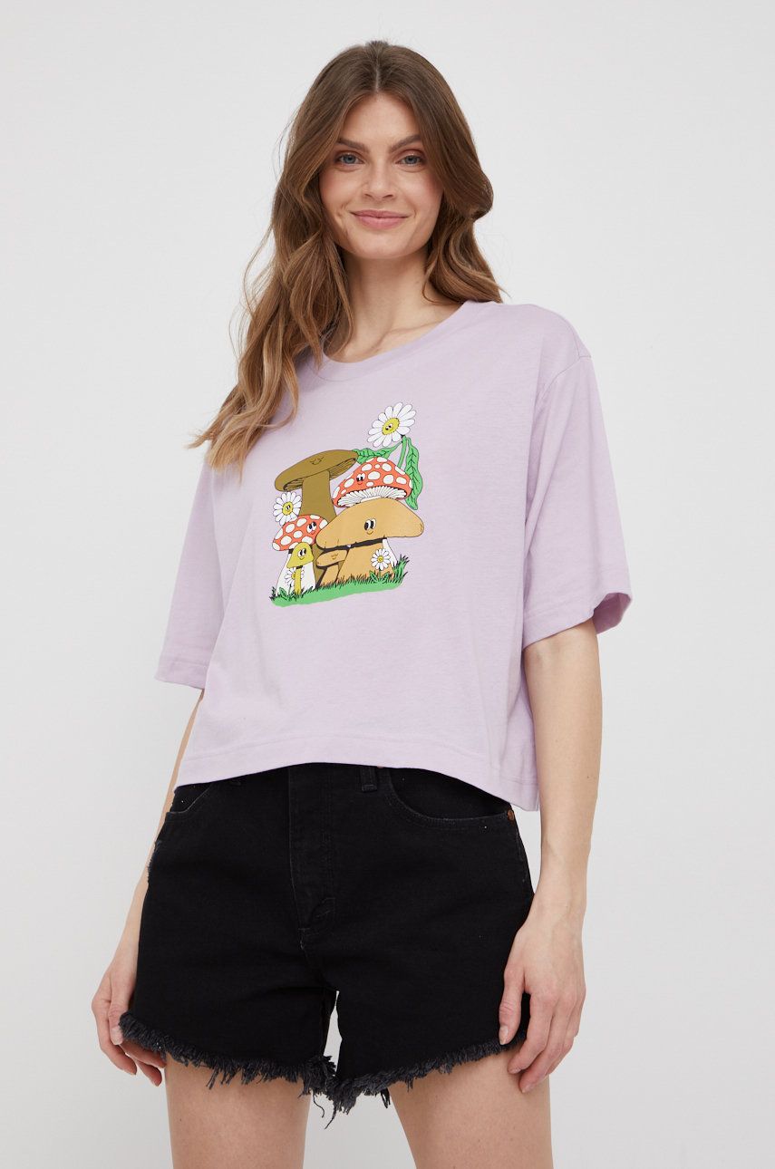 GAP t-shirt bawełniany kolor fioletowy