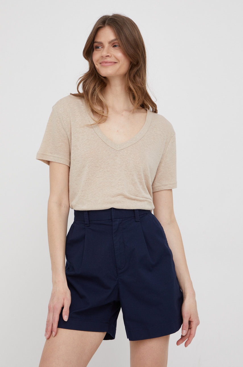 

Ленена тениска GAP в бежово, Бежов