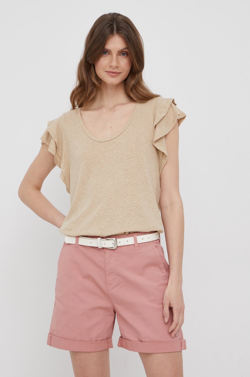 

Ленена тениска GAP в бежово, Бежов