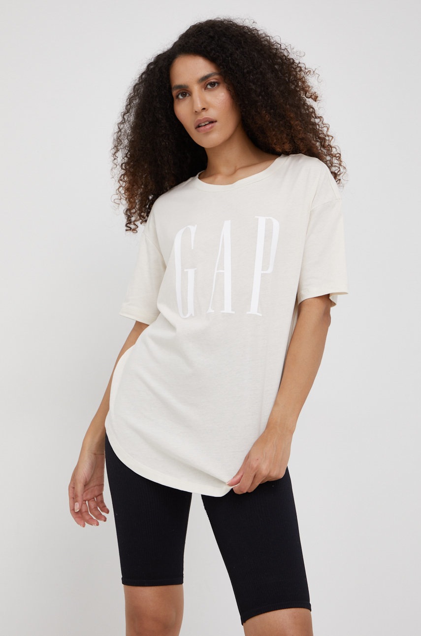 

Памучна тениска GAP в бежово, Бежов