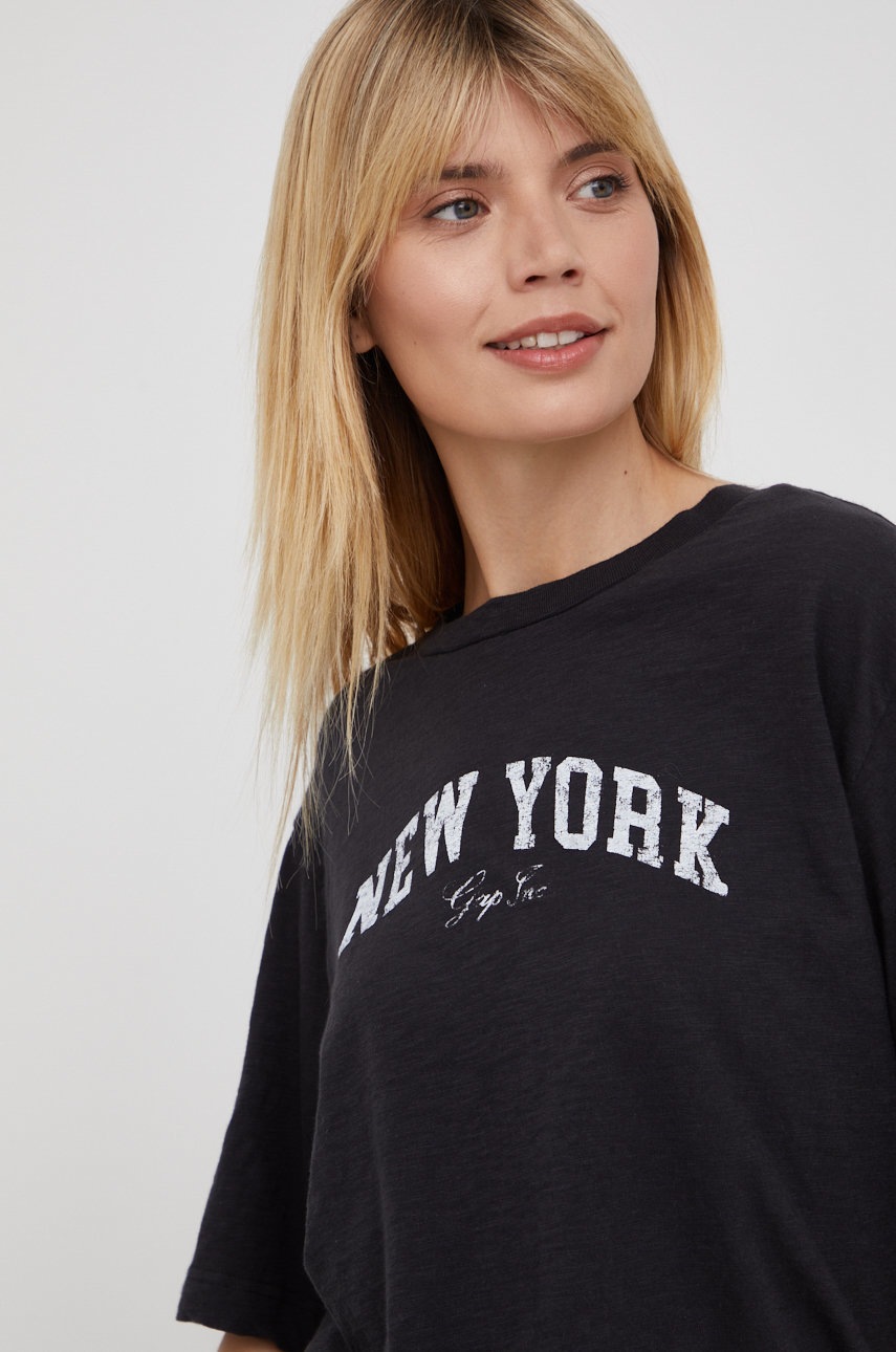 

Памучна тениска GAP в черно, Черен