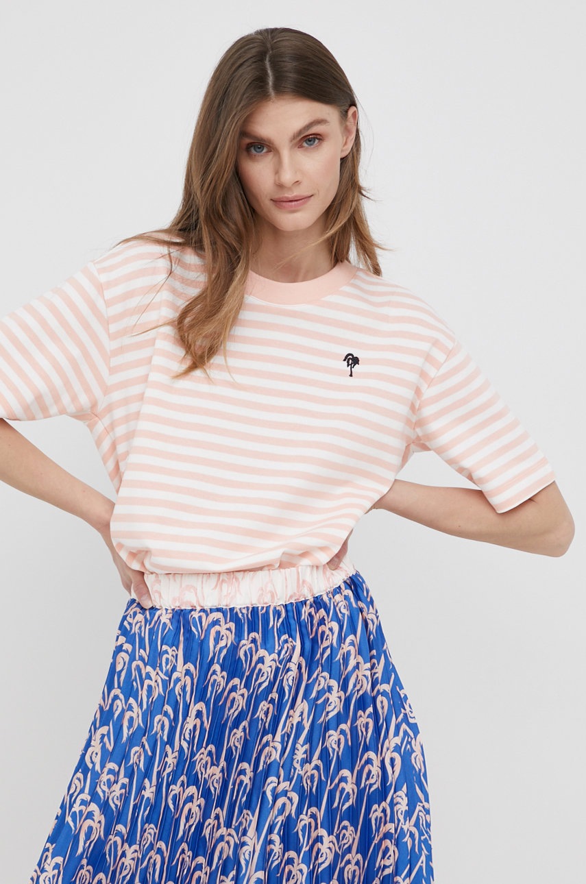 

Памучна тениска Scotch & Soda в бяло, Бял
