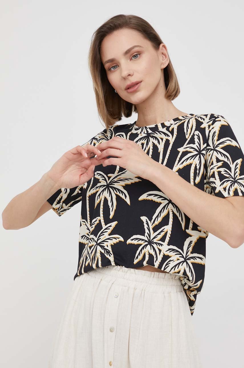 

Памучна тениска Scotch & Soda в черно, Черен