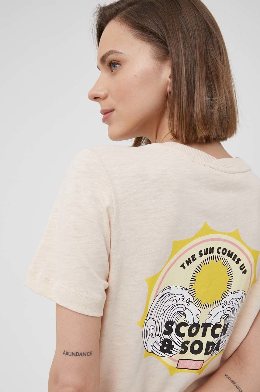 

Памучна тениска Scotch & Soda в оранжево, Оранжев
