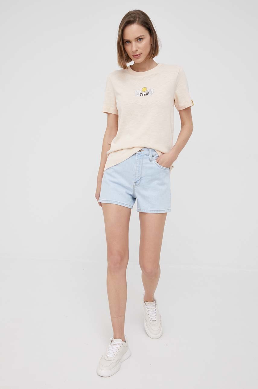 

Хлопковая футболка Scotch & Soda цвет оранжевый