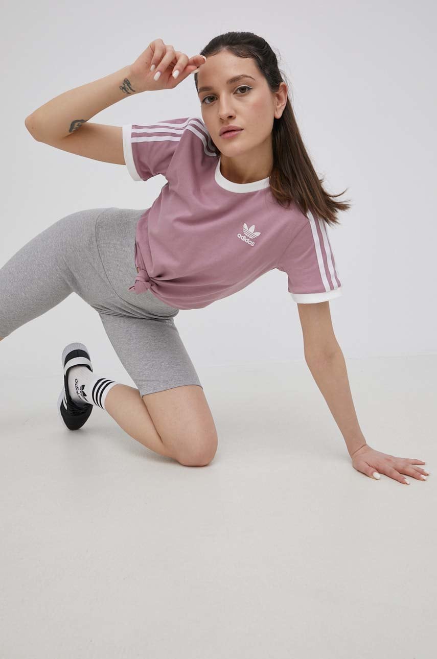 

Футболка adidas Originals Adicolor женский цвет фиолетовый