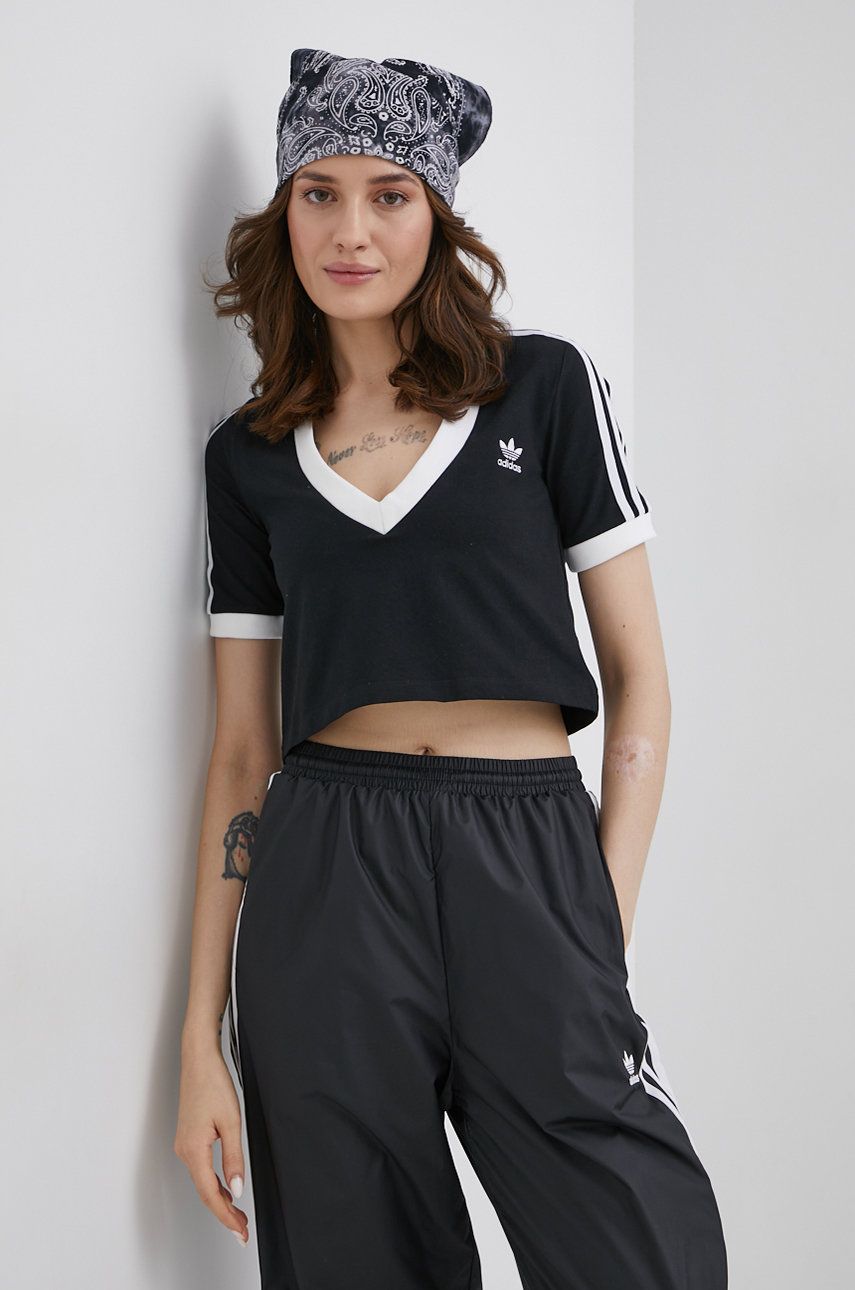adidas Originals tricou Adicolor femei, culoarea negru