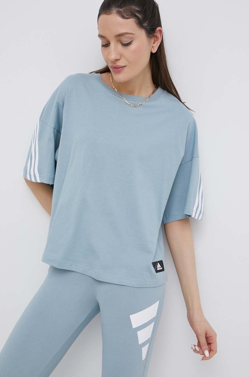 Adidas performance tricou din bumbac culoarea verde