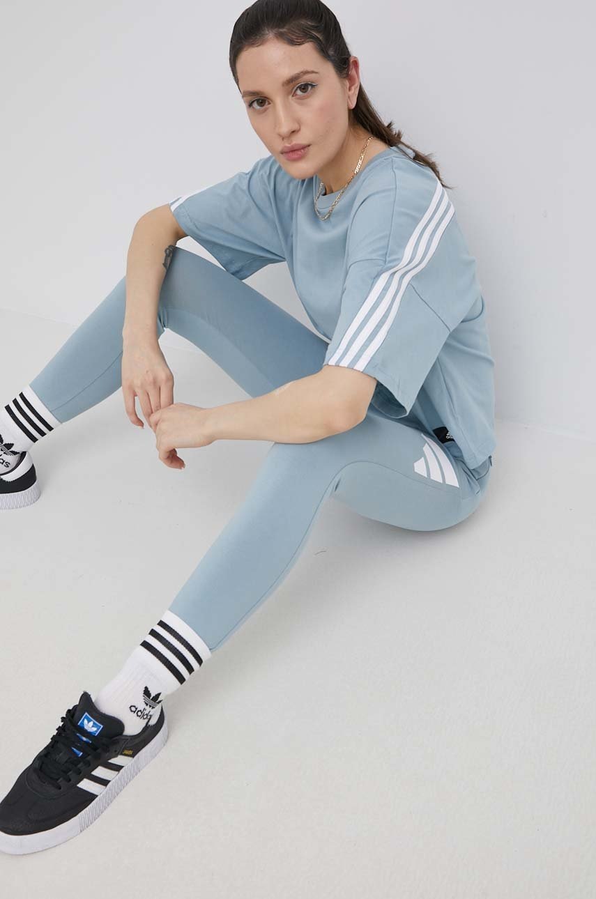 

Хлопковая футболка adidas Performance HE0310 цвет зелёный