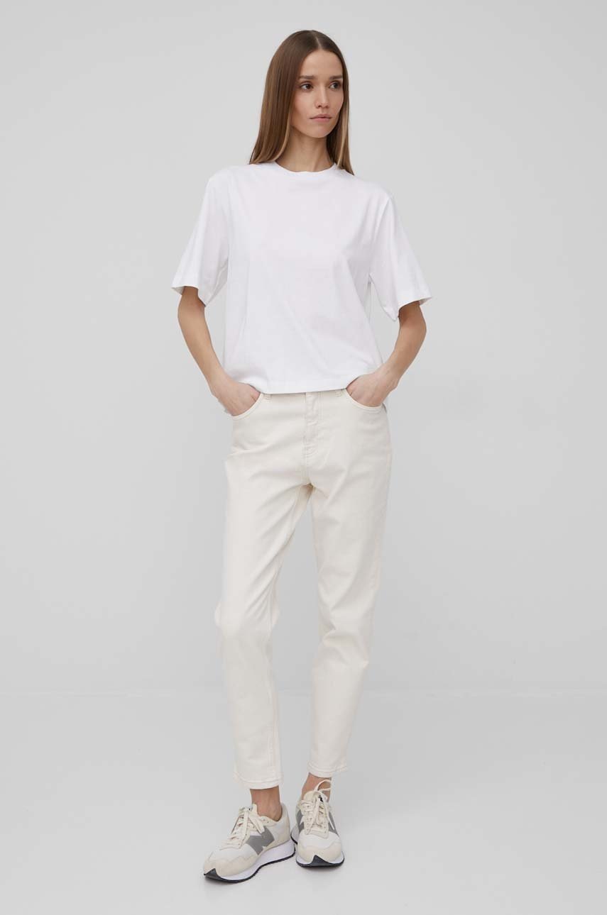 

Памучна тениска Marc O'Polo в бяло, Бял