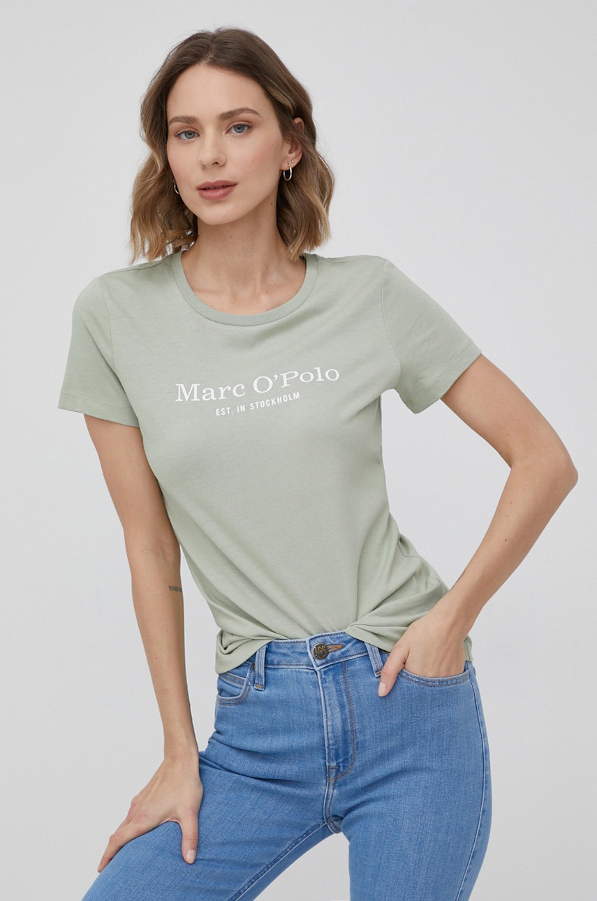 

Памучна тениска Marc O'Polo в зелено, Зелен