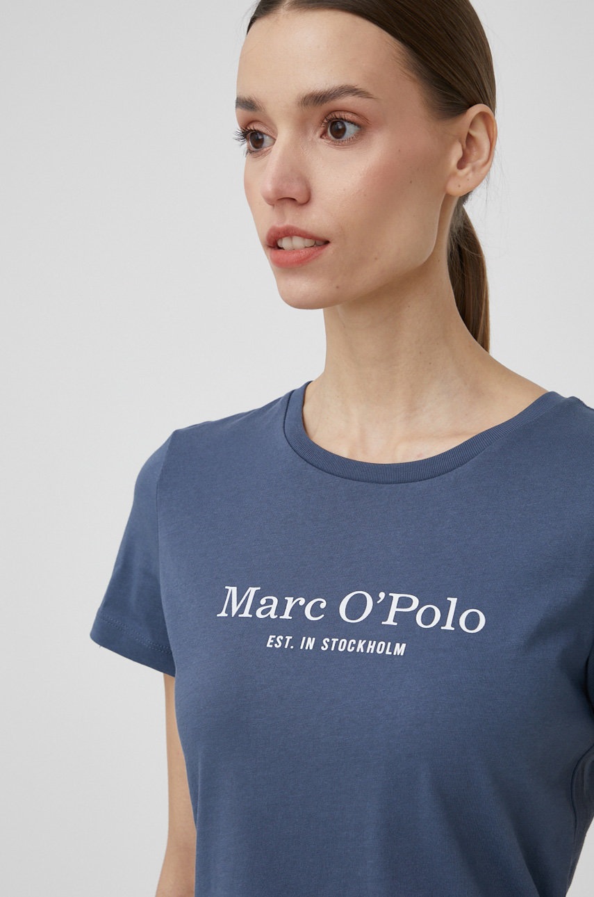 

Памучна тениска Marc O'Polo в тъмносиньо, Тъмносин