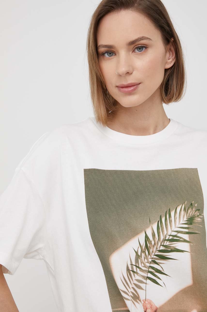 

Памучна тениска Marc O'Polo в бяло, Бял