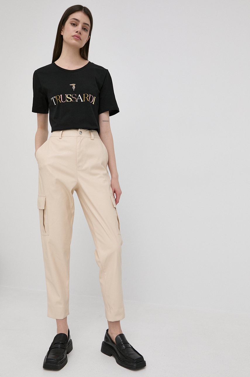 

Бавовняна футболка Trussardi колір чорний