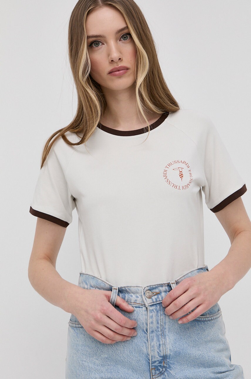 Trussardi tricou femei, culoarea alb