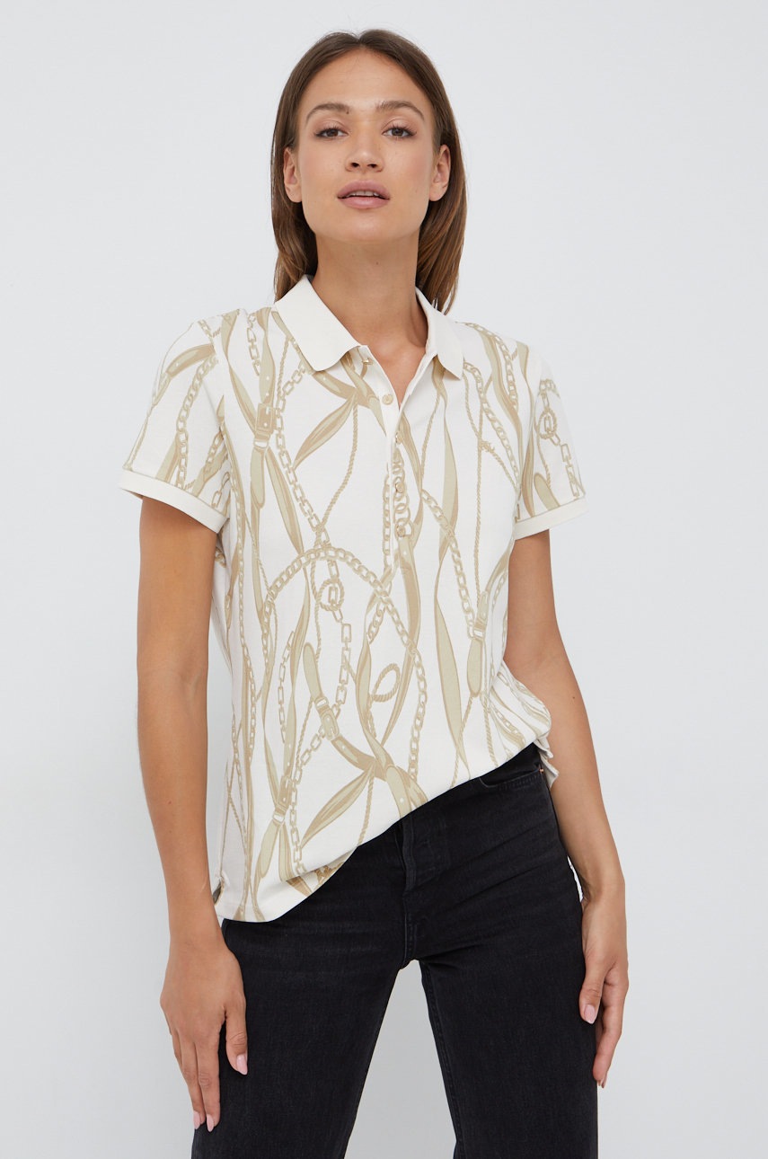 

Тениска Lauren Ralph Lauren в бежово, Бежов