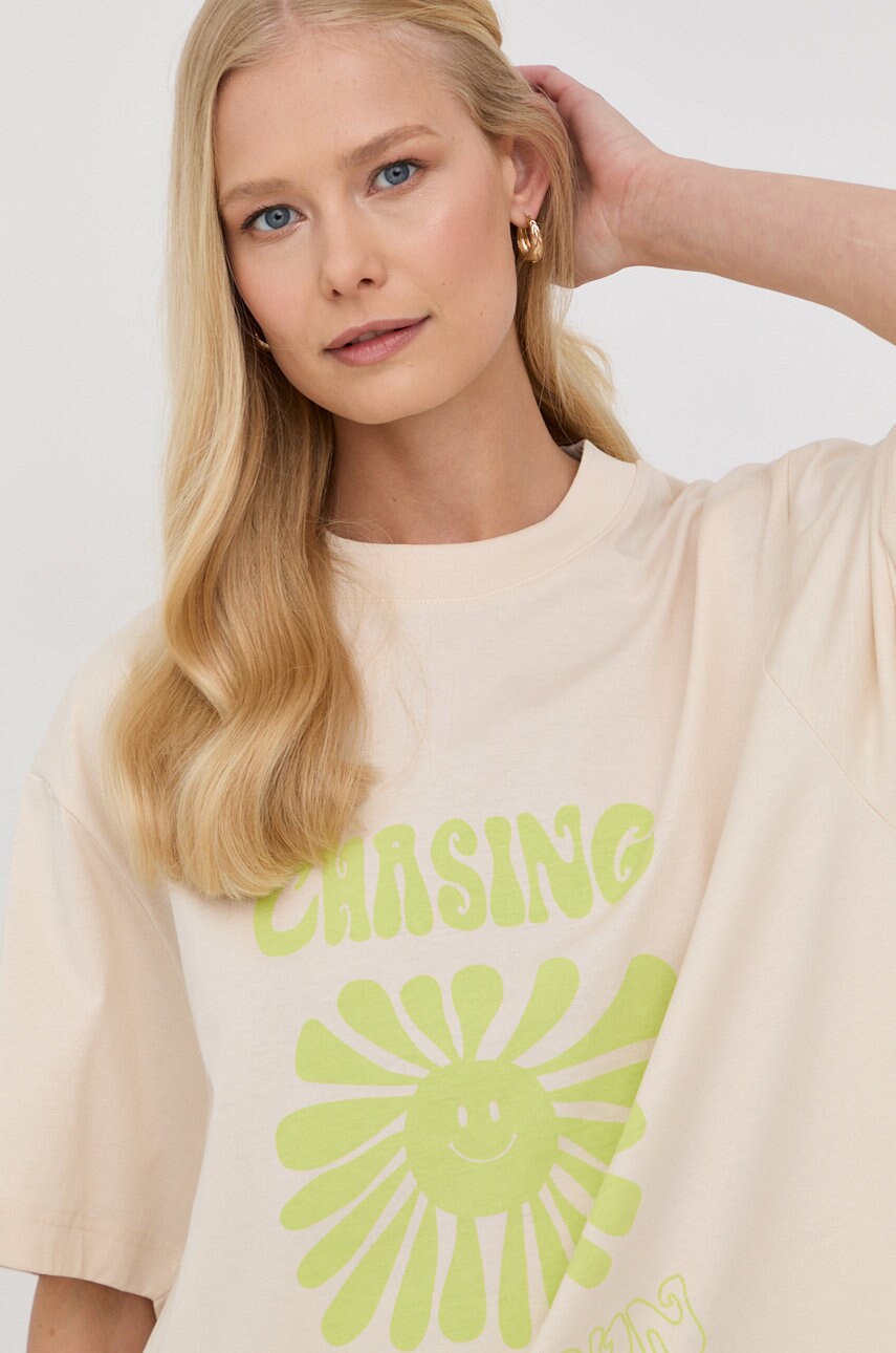 Samsoe Samsoe tricou din bumbac culoarea bej answear.ro