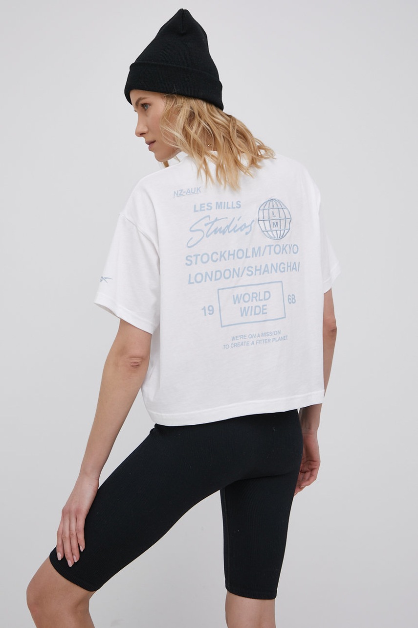 

Памучна тениска Reebok HD4136 в бяло, Бял