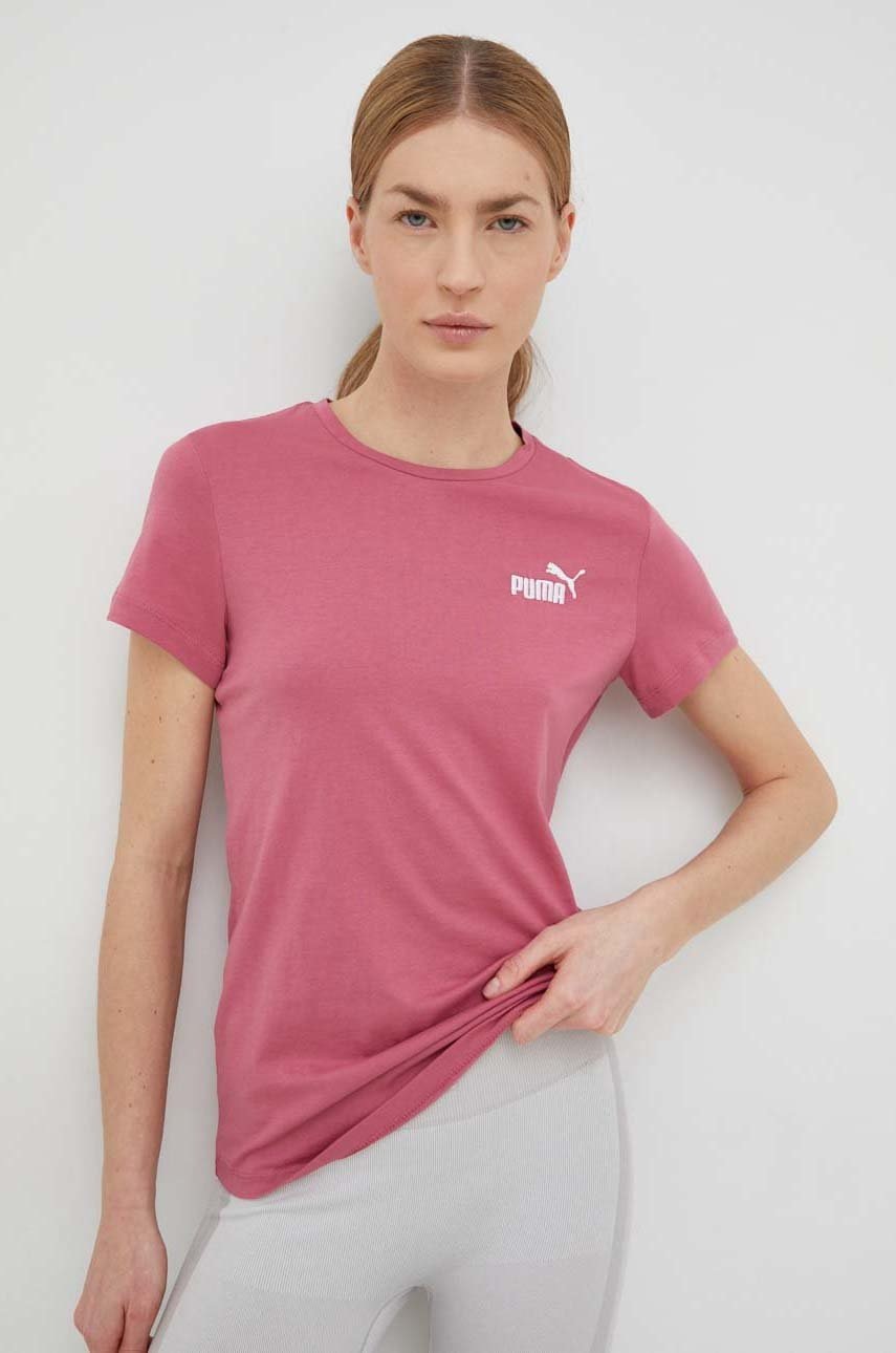 

Памучна тениска Puma в черно, Виолетов
