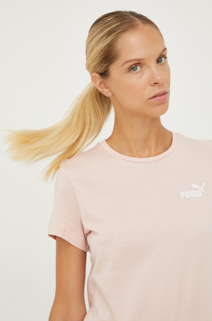 

Памучна тениска Puma в розово, Розов