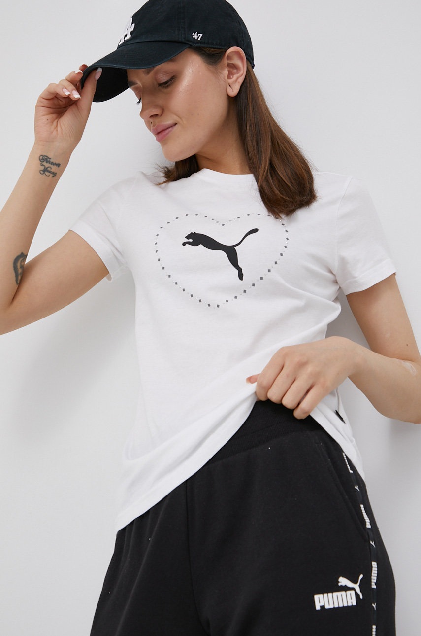 

Памучна тениска Puma 848408 в бяло, Бял