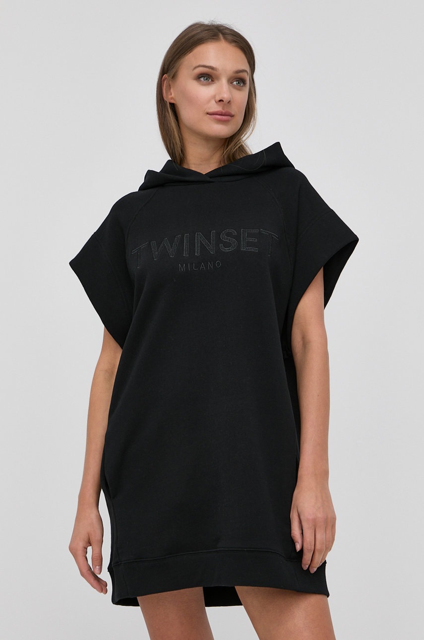 

Суичър Twinset дамска в черно с апликация, Черен
