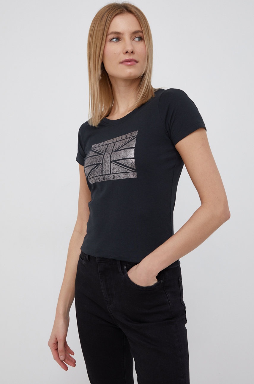 

Памучна тениска Pepe Jeans Beatriz в черно, Черен