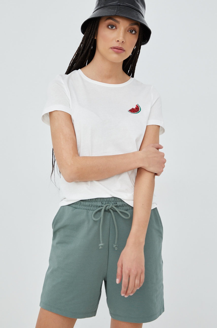 

Памучна тениска Vero Moda в бяло, Бял