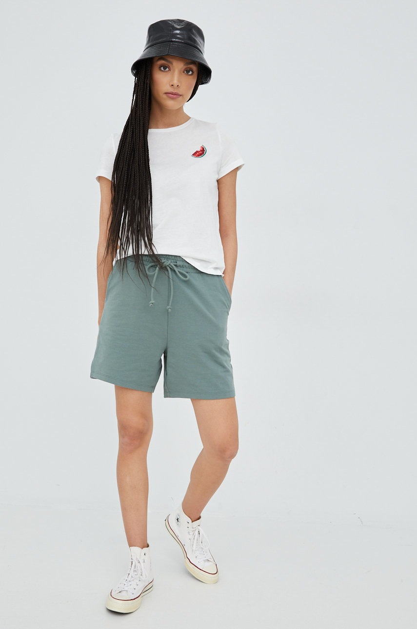 

Хлопковая футболка Vero Moda цвет белый
