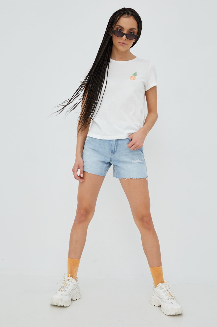 

Памучна тениска Vero Moda в бяло, Бял