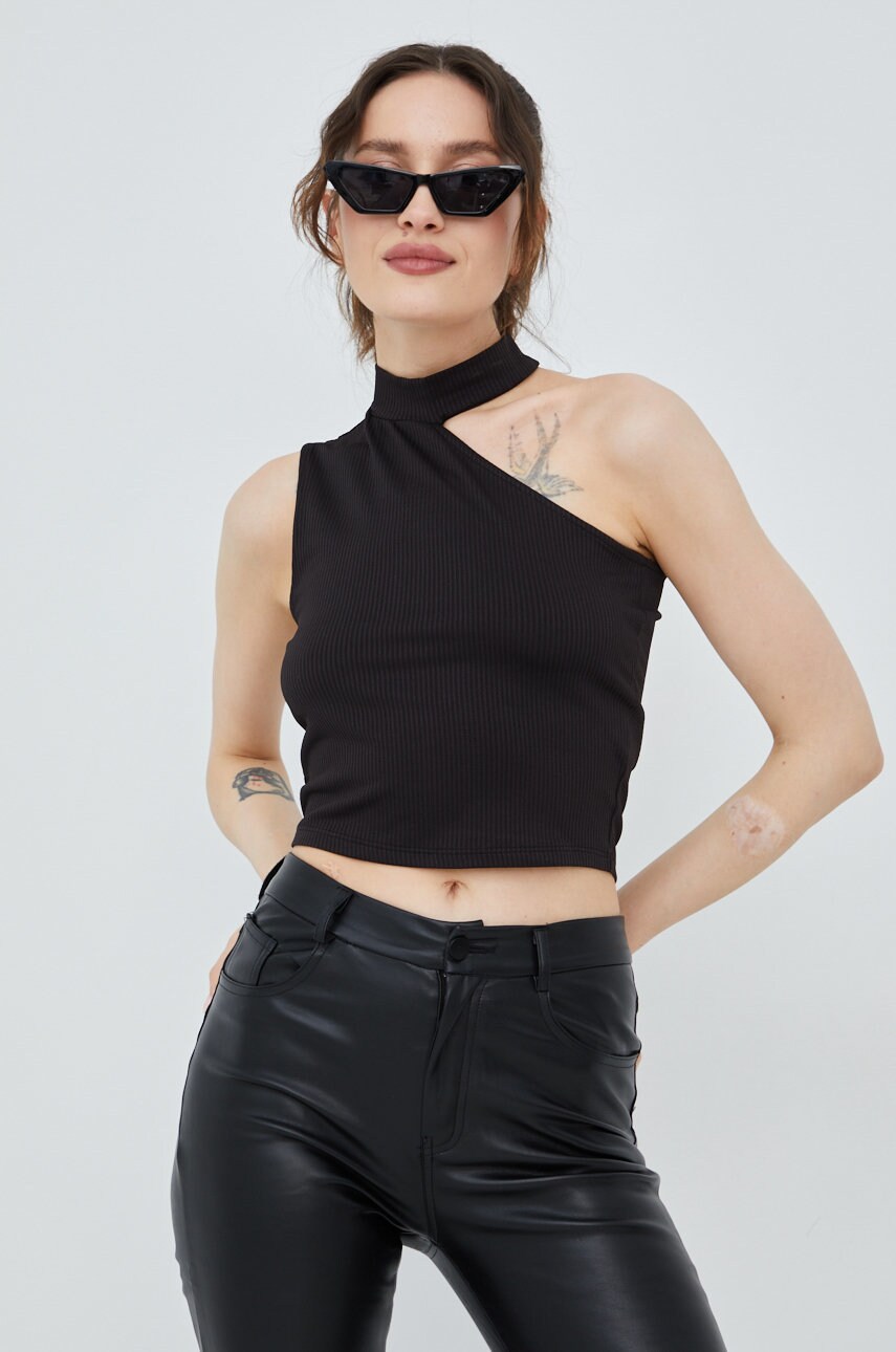 Vero moda top femei, culoarea negru, cu turtleneck