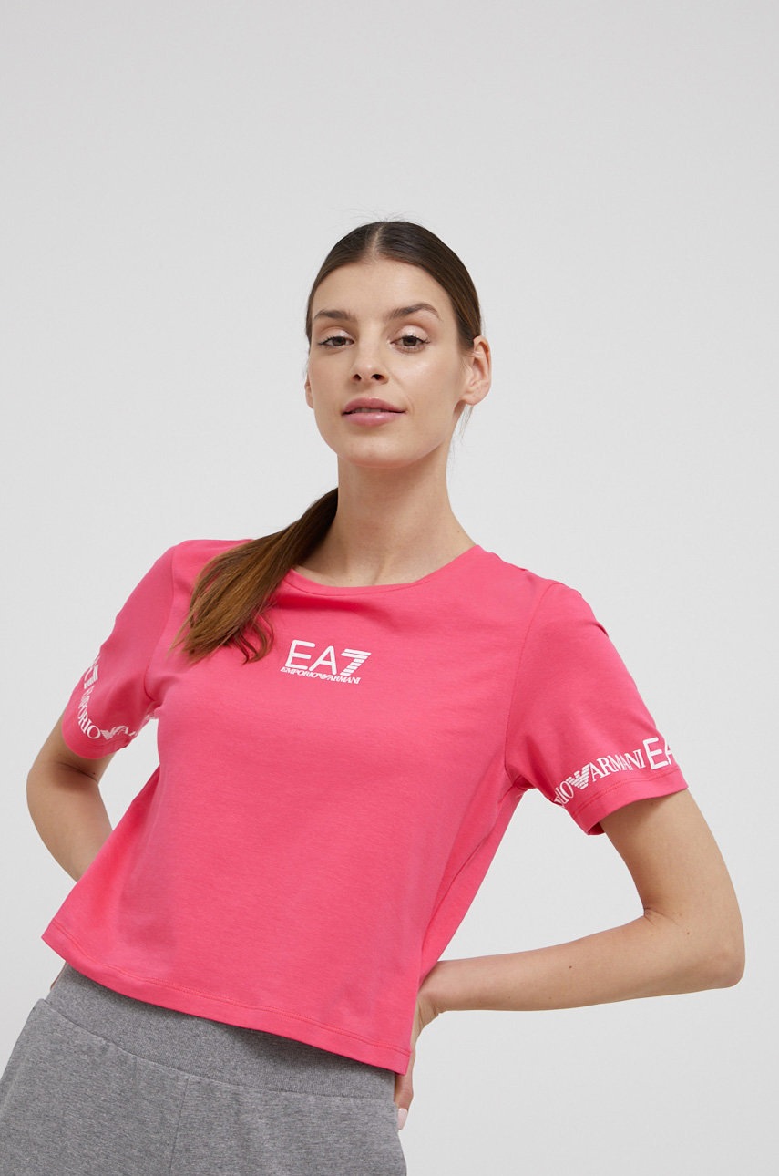 

Футболка EA7 Emporio Armani жіночий колір фіолетовий