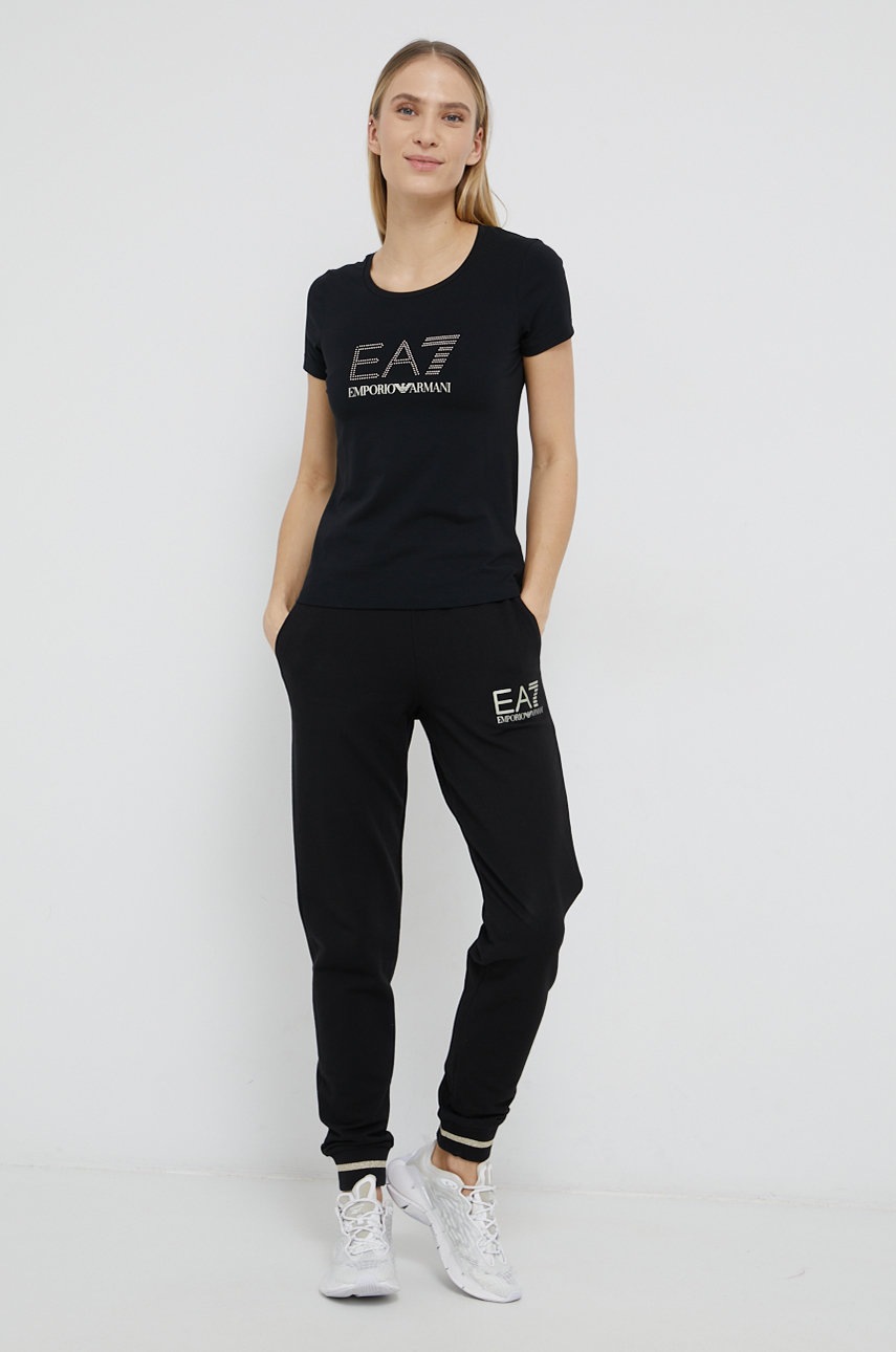 

Футболка EA7 Emporio Armani женская цвет чёрный