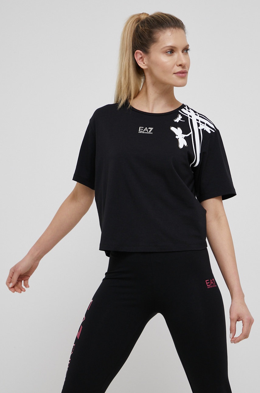 EA7 Emporio Armani t-shirt damski kolor czarny
