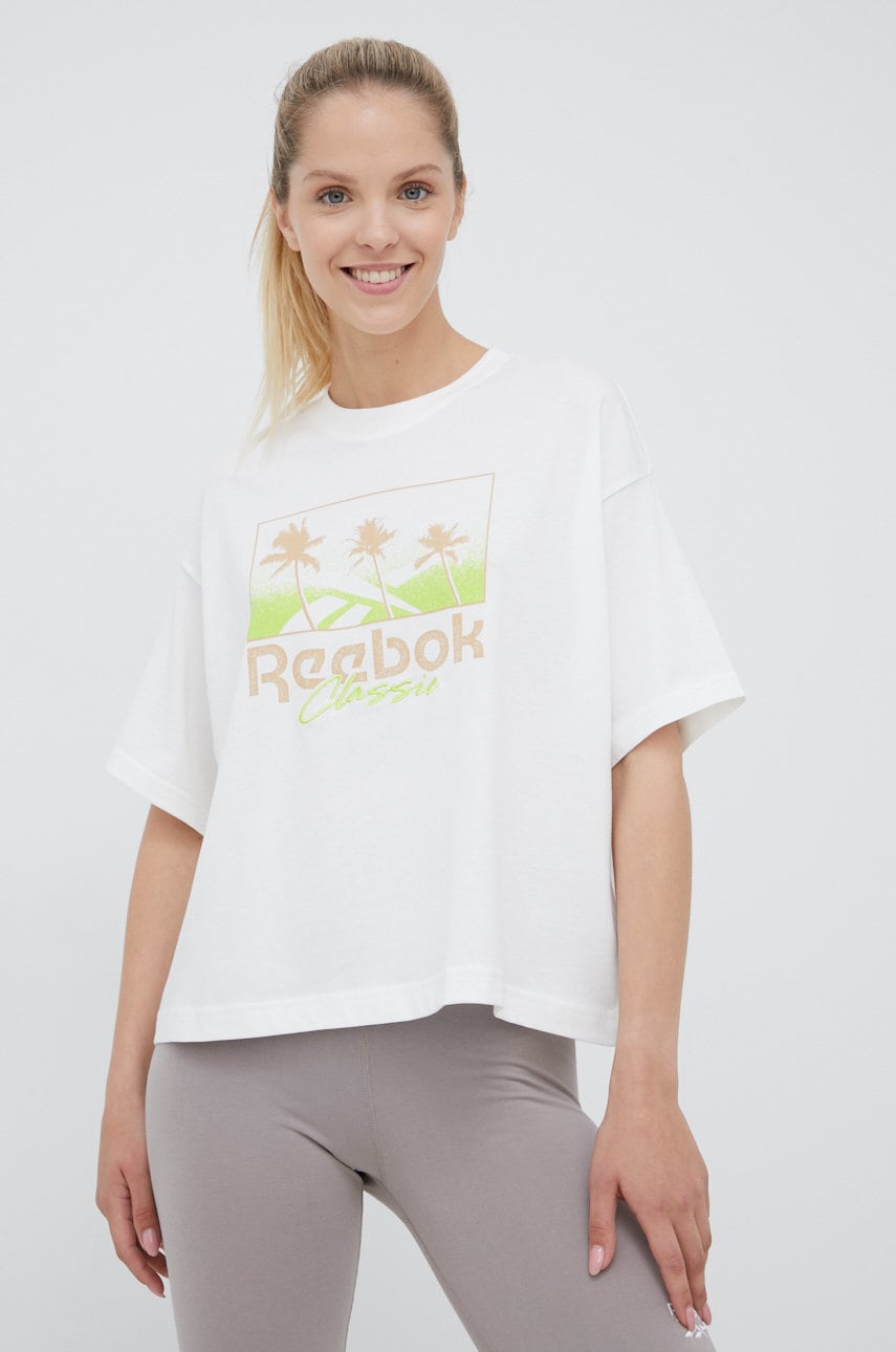 Reebok classic tricou din bumbac h49281 culoarea bej