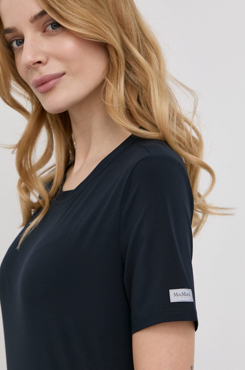 Max Mara Leisure tricou femei, culoarea albastru marin