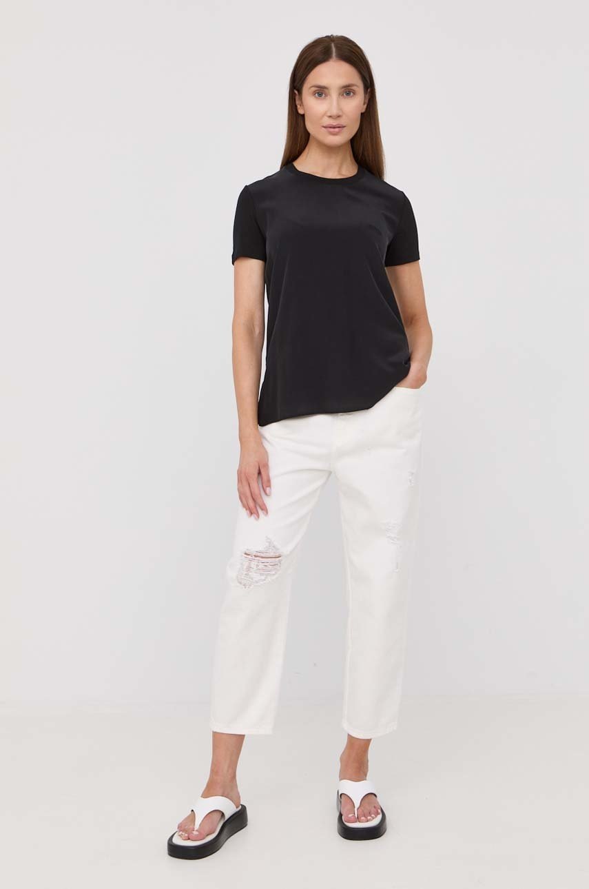 

Блузка з домішкою шовку Max Mara Leisure колір чорний
