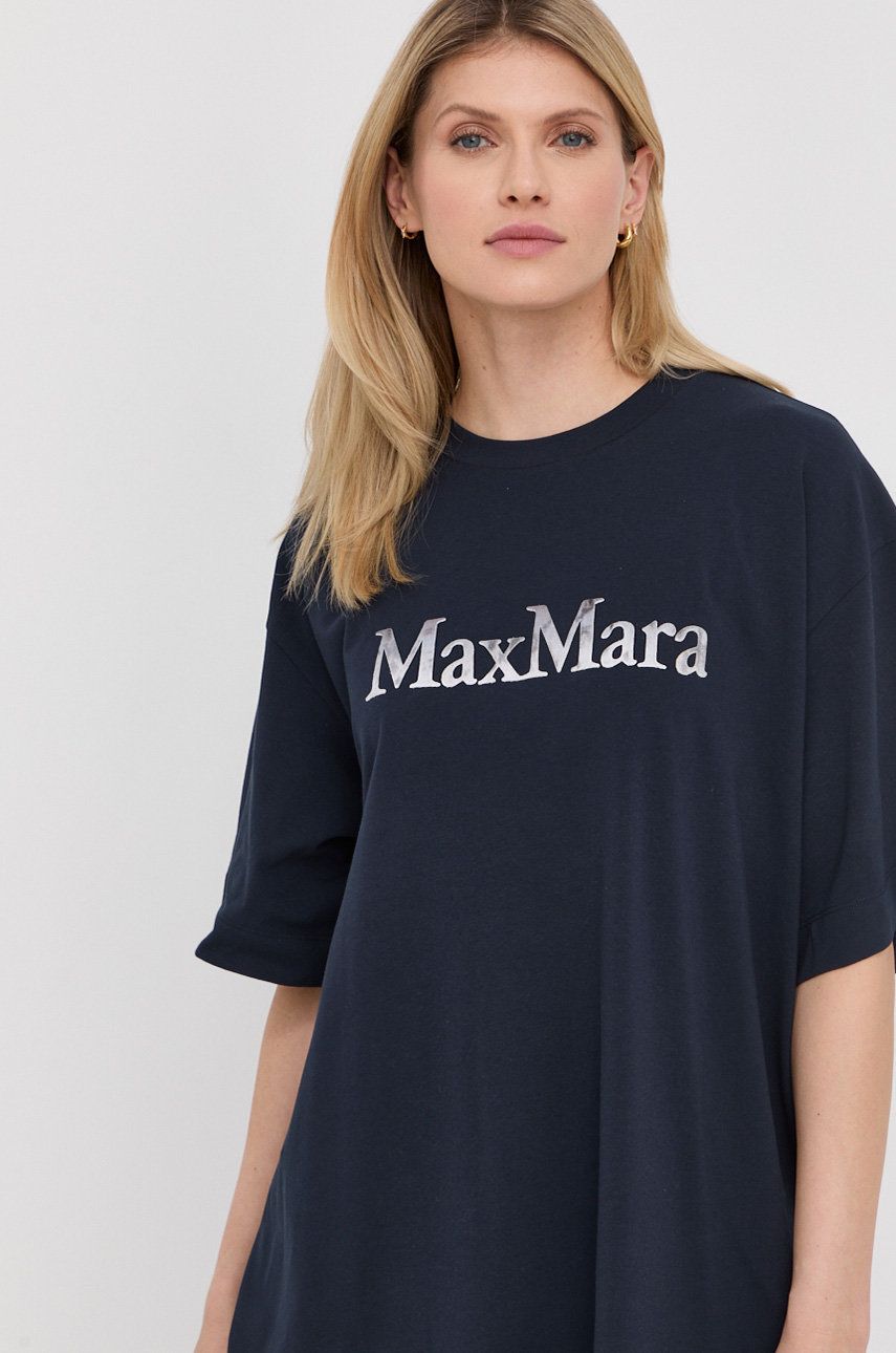 Max Mara Leisure tricou femei, culoarea albastru marin