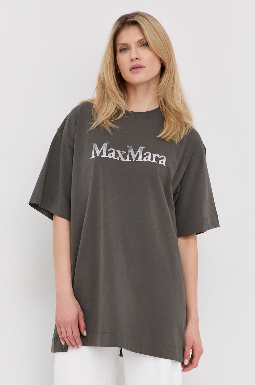

Футболка Max Mara Leisure жіночий колір сірий