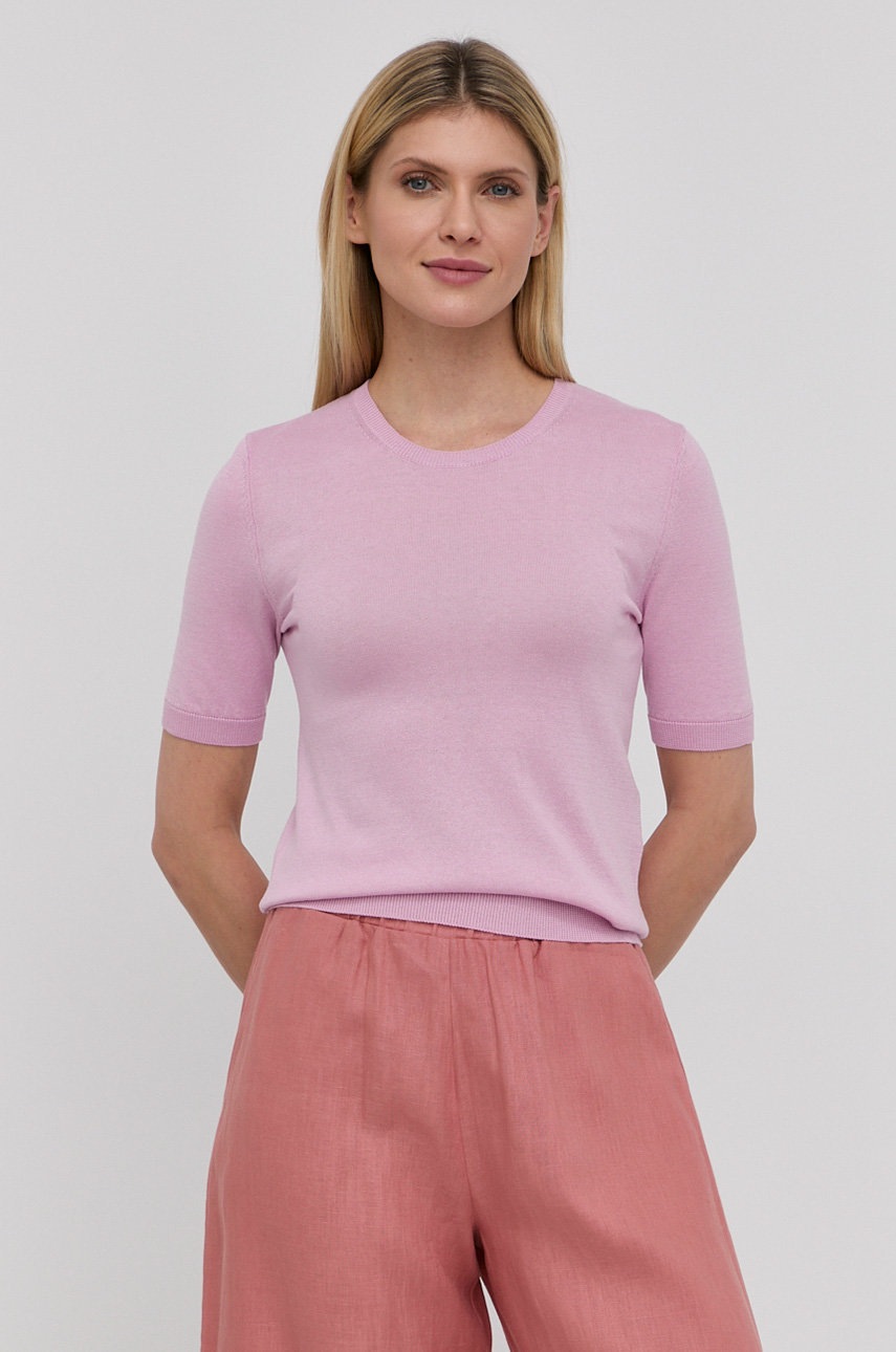 

Пуловер с коприна Weekend Max Mara в розово, Розов
